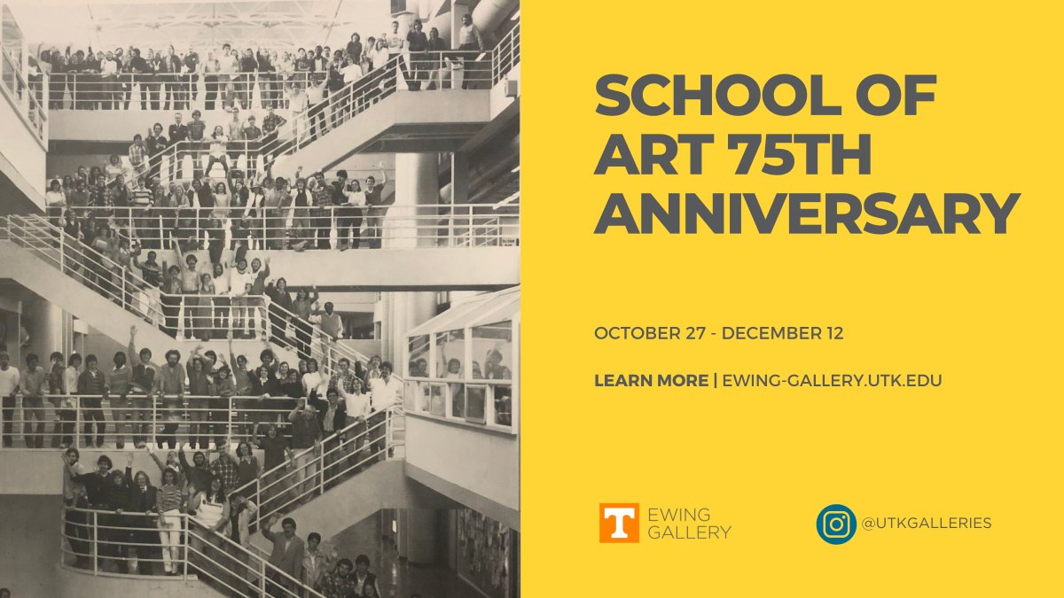 UTKGalleries's tweet photo. Two new exhibitions and an artist lecture coming soon! @artutk @100blockknox @downtownknox #knoxrocks #knoxville #free @artssciencesut @tennalum - https://t.co/q5DQN6oISk https://t.co/RJoFDQMviv