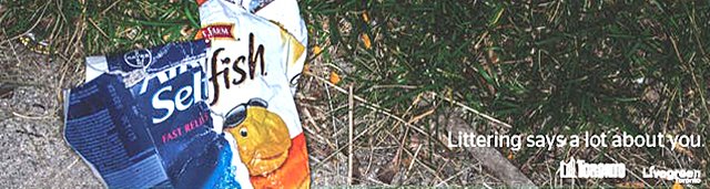 Phamburger's tweet photo. Came across this ad campaign from 2014 by @LiveGreenTO poking fun at people who litter. 

https://t.co/M5O4CRoIBz https://t.co/sRksQZ3Jnb