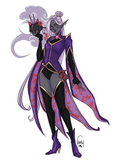 purple ladies commissions,they are so perfect i wanna cry!#dnd #characterdesign #filborg #drow #aesthetic #fantasy #oc 