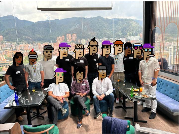It was great meeting so many punks IRL while at #DevconVI in Bogotá and building closer connections. 

Punk holders are just the greatest. The brunch was one of the best networking events.

Special thanks to <a href="/0xMunger/">0xMunger</a> for putting the punks on everyone's faces!  <a href="/cryptopunks/"></a>