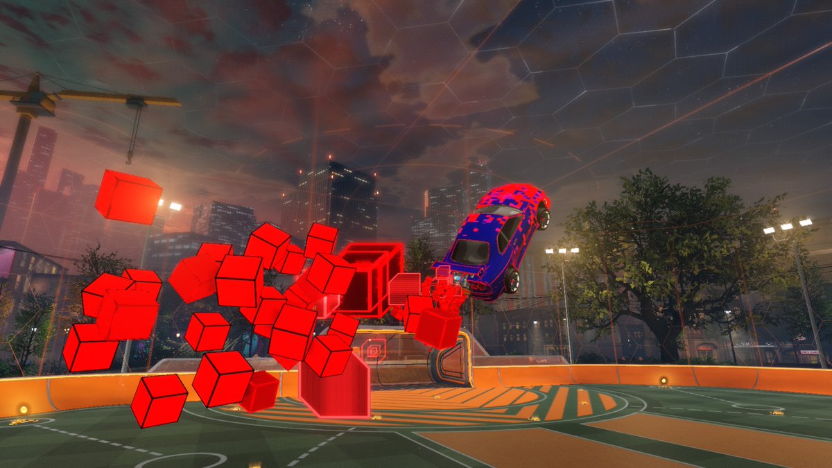 Dark_RLE's tweet photo. 'Pixel Perfect', All items acquired in game
Body = Nissan Skyline
Decal = Parallax
Wheels = Glonex
Boost = Crimson HoloData
Goal explosion = Crimson Riser
Trail = Ruckus
@RocketLeague #RLFitCheckContest #FitCheckContest #RLFitCheck https://t.co/5RfjJmCLuk