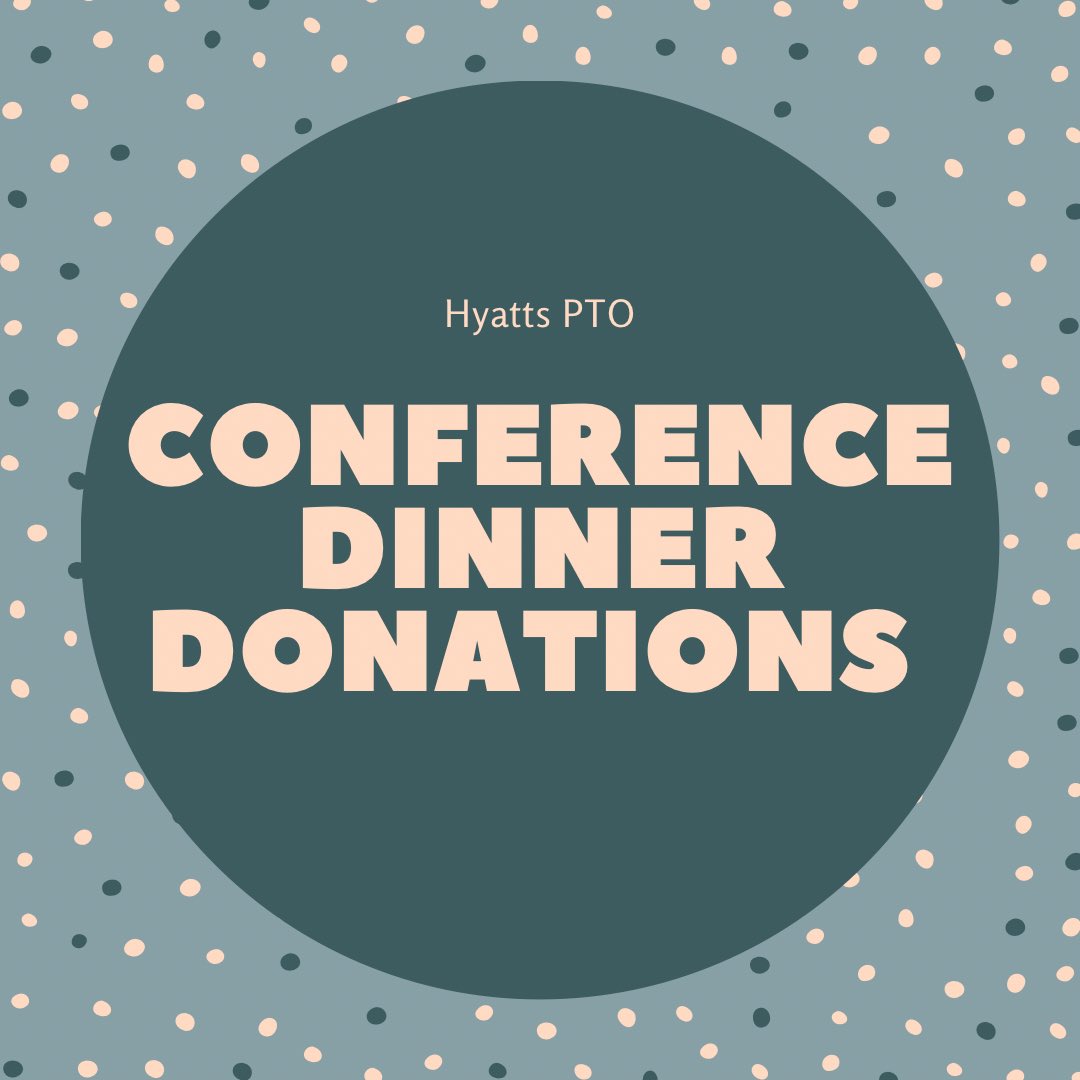HyattsPTO's tweet photo. Hyatts parents, we need your help to provide dinner for our awesome teachers for the second conference night this week! 

Please review the link below and sign up to donate an item. We appreciate your help!

https://t.co/HTZl3W0hS6 https://t.co/uYJ73sSiCM