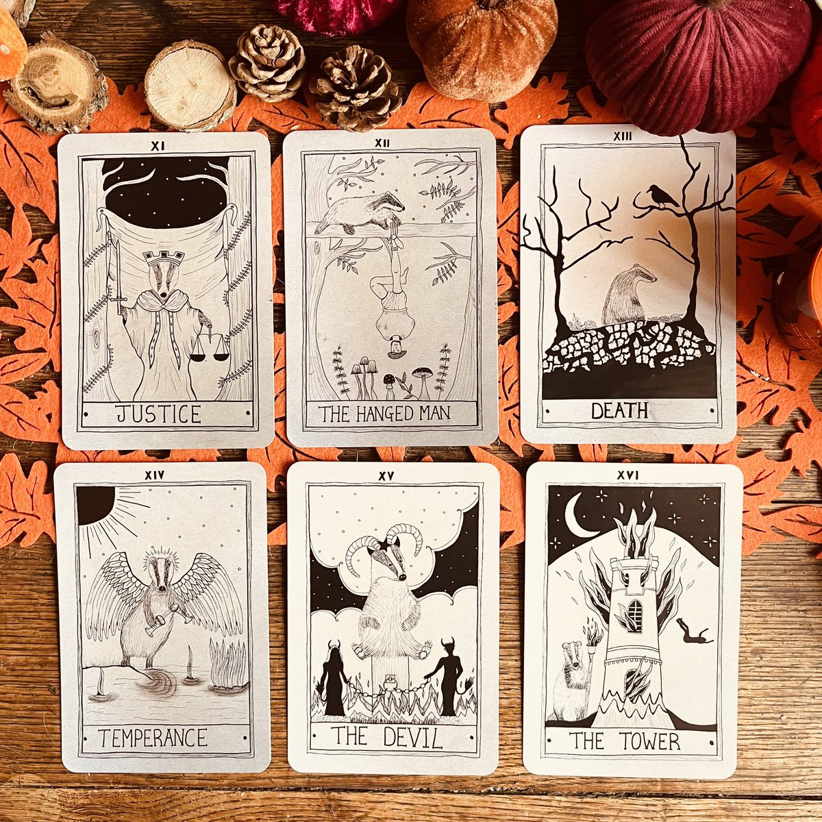 I finally finished…THE BADGER TAROT 😂🦡❤️ it’s very niche but it was SUPER fun! Thank you so much to everyone who has purchased a deck ❤️ #badgermonday #badgers #lovebadgers