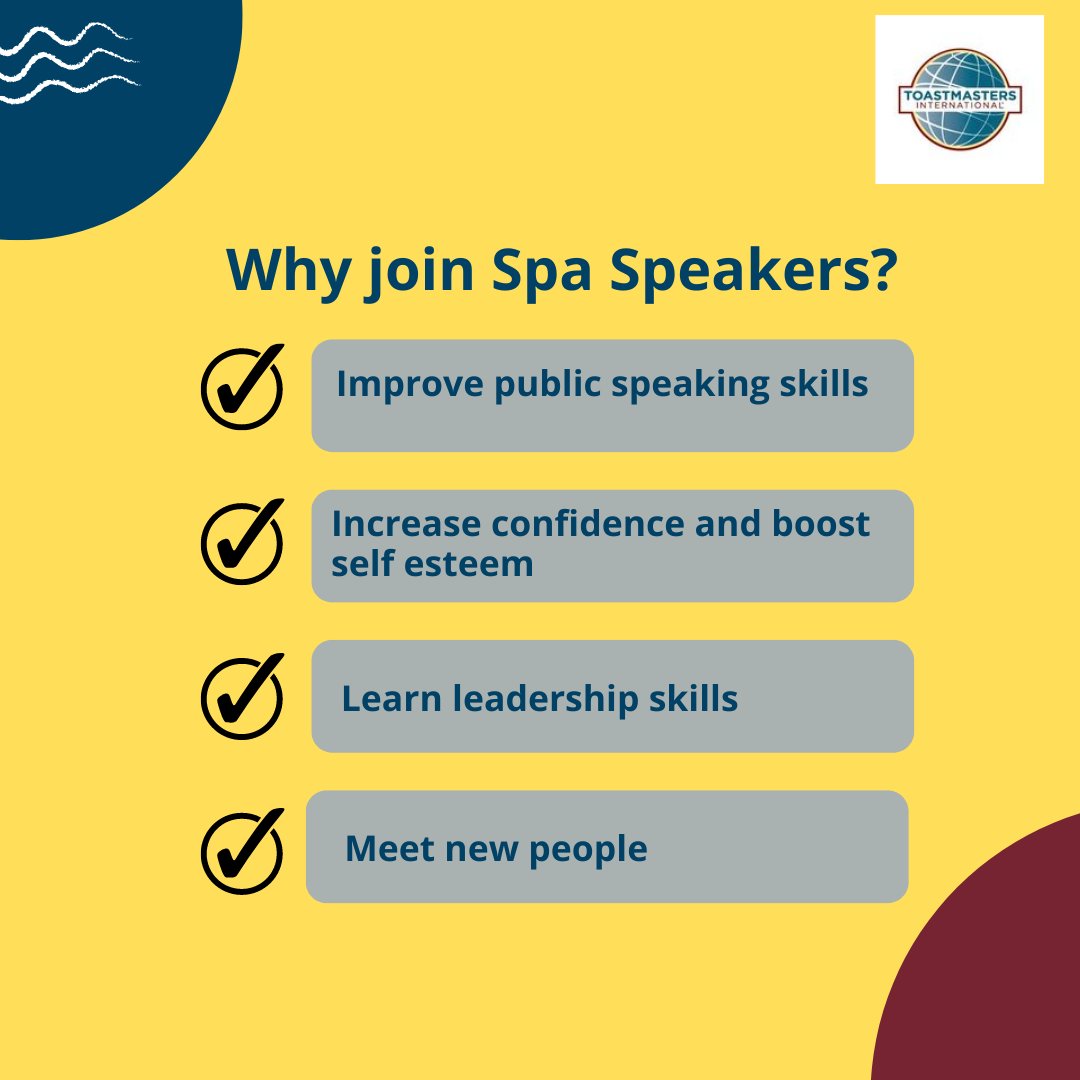 Interested in developing your public speaking and leadership skills in a relaxed, friendly environment? Why not come along to #spaspeakers as a guest? See bio for contact details.

#publicspeaking #toastmasters #leamington_spa