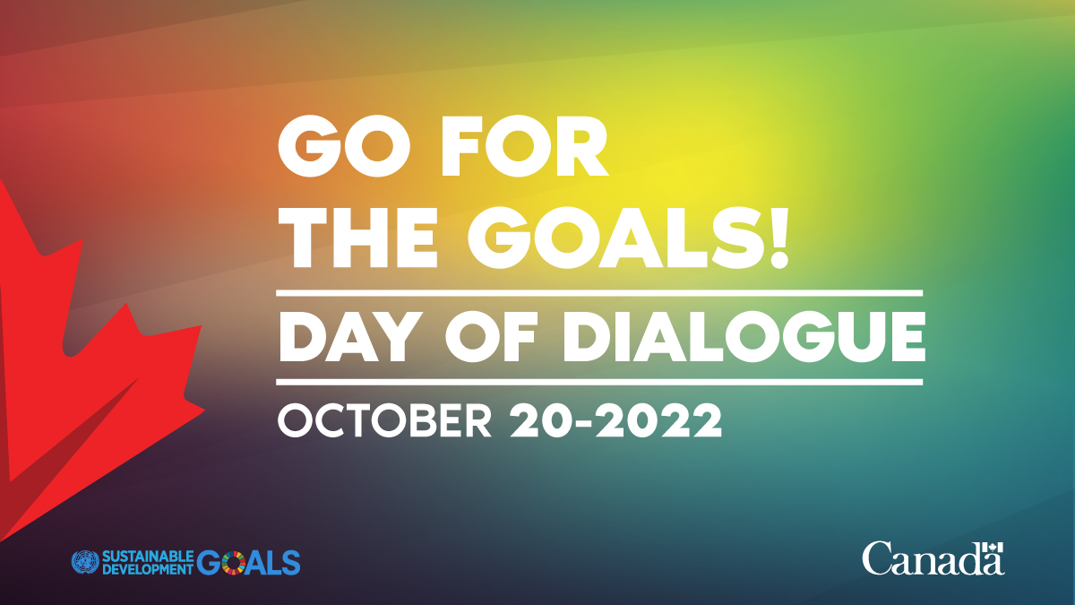 CanadaDev's tweet photo. Join Global Affairs Canada for the Day of Dialogue at the #FuturesFestival. Attend an armchair discussion or participate in sessions covering key international development topics. Sign up for FREE at the registration desk or online. ⬇️

https://t.co/i0WfepCa9Q

 #GoForTheGoals https://t.co/vAj5hxZqQk