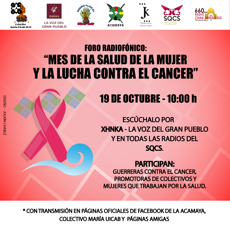 CMariaUicab's tweet photo. Compartiremos información de la lucha de de estas #Guerreras #ForoRadiofonico #MesPorLaSaludDeLaMujer y la #LuchaContraElCancer 19 de #Octubre desde @voz_gran @sqcsradioytv 

GRACIAS A LAS COMPAÑERAS QUE NOS ACOMPAÑARÁN AL 
Con apoyo de #ACAMAYA @JkChable https://t.co/Y9Yh552W6U