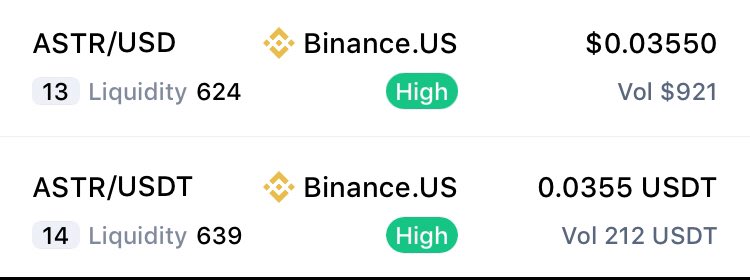 Astar_Analyst's tweet photo. 【報告】
10/15からBinance USにおける $ASTR の出来高が激増しています

上場以来ほんの数日前まで$1000/day程度だった出来高が、突如として1000倍の$1000000/dayを超えました

アメリカで何かが起こり始めています https://t.co/M7rvvoSWtR