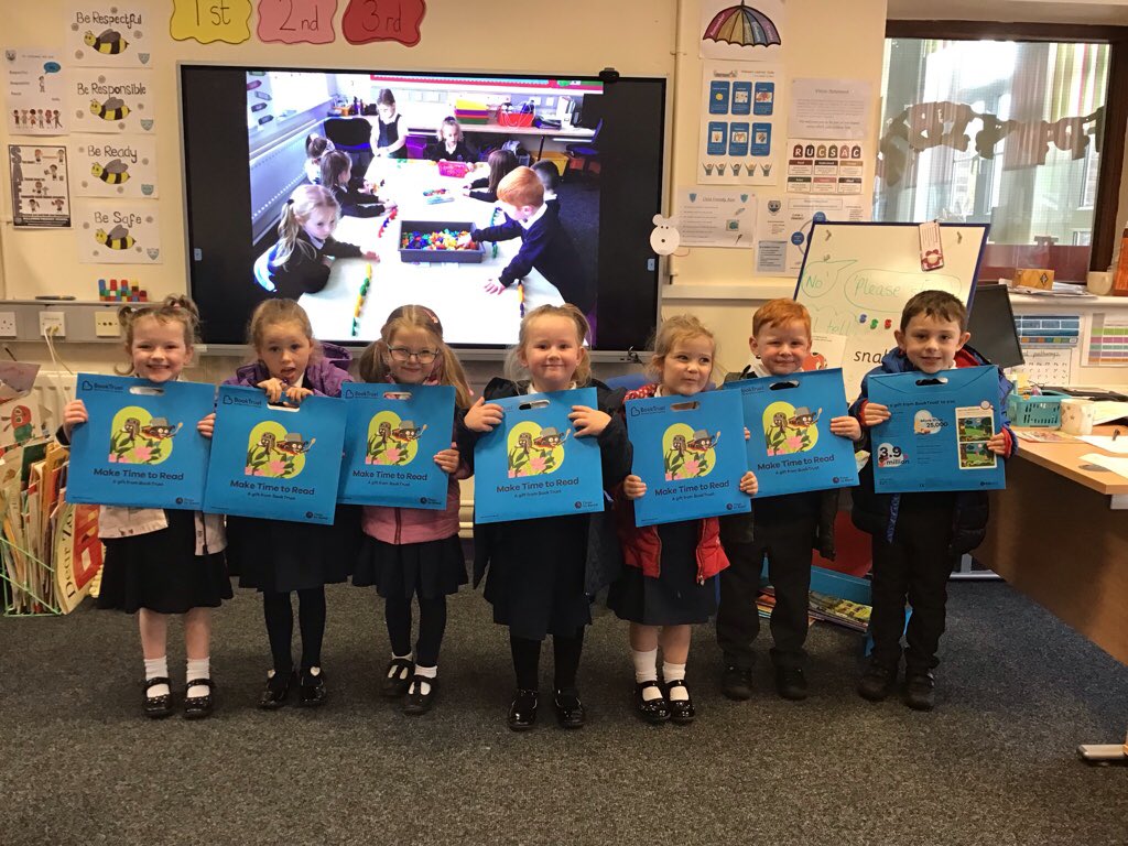 KillowenPS's tweet photo. Thank you BookTrust NI from our Primary one children, who were delighted to receive a story book to take home. What a wonderful gift! Happy reading.๐๐ #maketimetoread https://t.co/Elg8ROKJWz