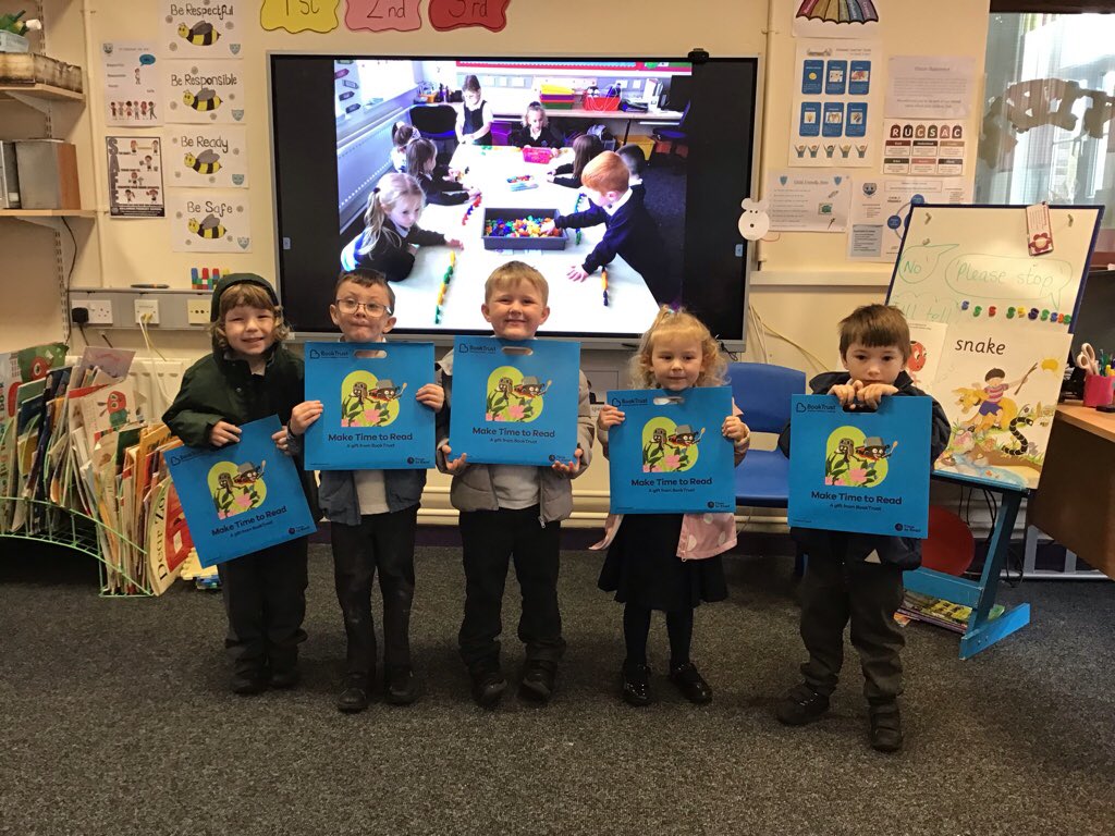 KillowenPS's tweet photo. Thank you BookTrust NI from our Primary one children, who were delighted to receive a story book to take home. What a wonderful gift! Happy reading.๐๐ #maketimetoread https://t.co/Elg8ROKJWz