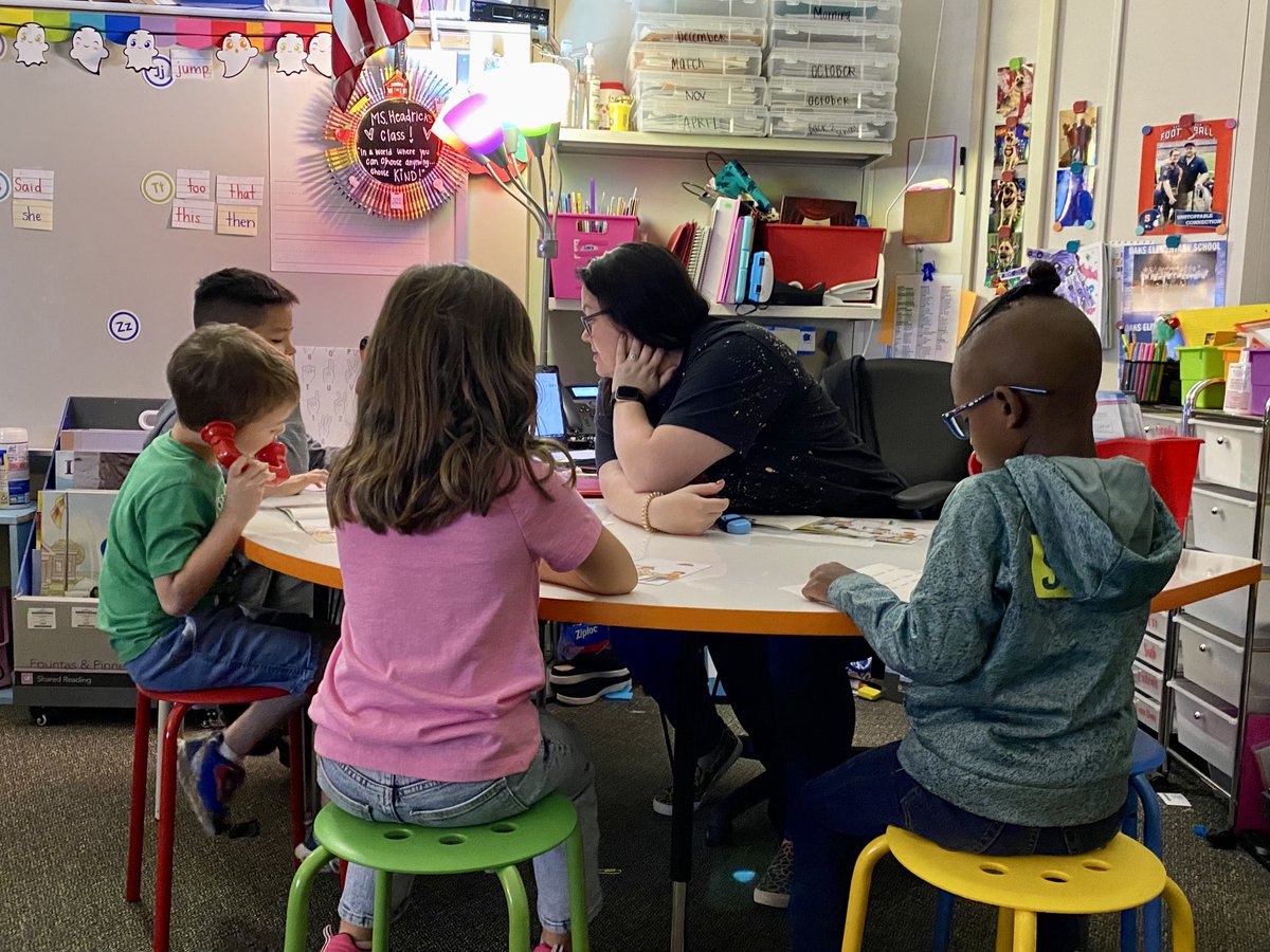 Ms. Headrick listens to a student softly reading aloud while the other students in the group read independently with whisper phones. All the students are doing all of the reading!
⁦<a href="/HumbleISD_OE/">Oaks Elementary</a>⁩
⁦⁦<a href="/cheadrickkk/">✨Chelsea Headrick✨</a>⁩