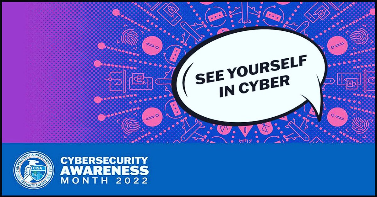 It’s still Cybersecurity Awareness Month !! This years theme is all about seeing yourself in cyber.

Tell us how do you see yourself in #cyber? #cybersecurity #womenintech #womenintechnology #infosec #informationsecurity #securityincolor #technology #ncsam #cloud #cloudsecurity