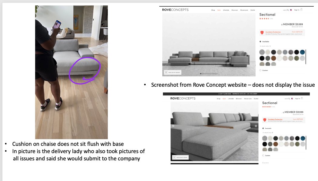 sl3017's tweet photo. @RoveConcepts can you help with return shipping of a defective sofa ?  ROVE tells me to fedex back at my cost !!!   I buy a $6000 sofa (tax, shipping, delivery, warranty) and I am supposed to spend thousands to send back due to your bad quality ? #roveconcepts #dresden https://t.co/0FIGx0rySV