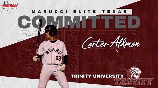 I am extremely blessed to announce that I will be continuing my academic and baseball career at Trinity University! I’d like to thank my coaches and family for getting me this far. Go tigers 🐅 ! @TrinityTigersB2 @AJWaters_93 @BridgelandBsb @RecruitMETx