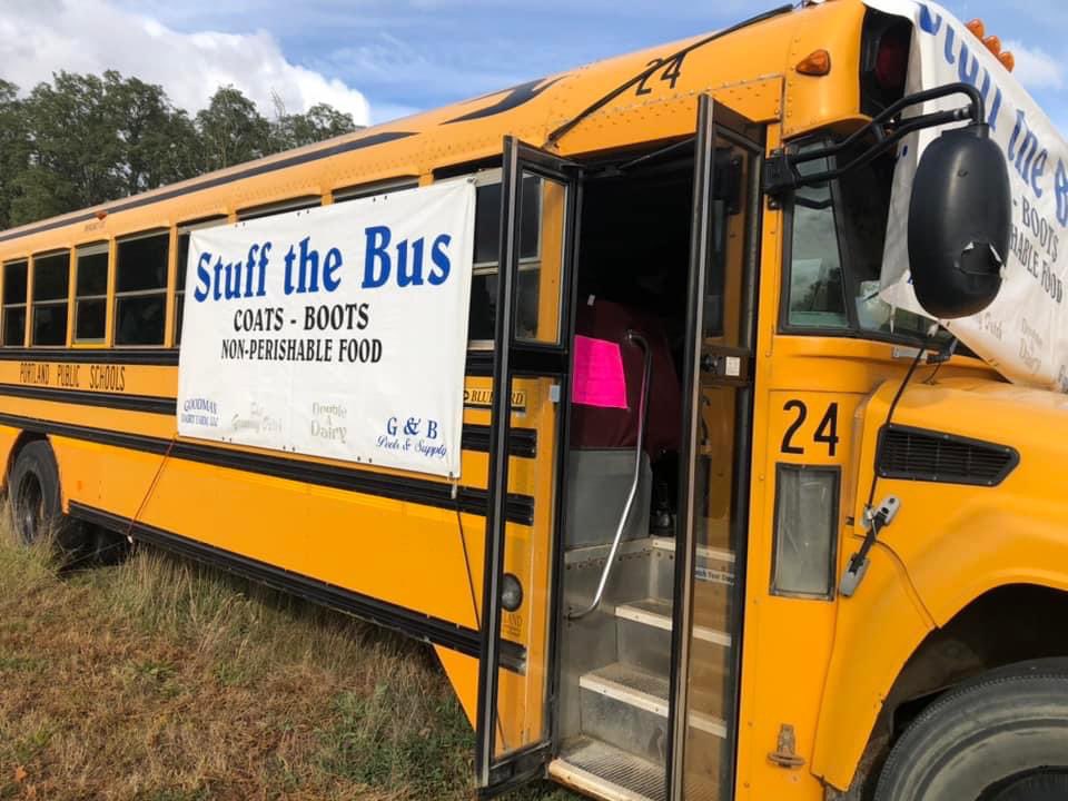 PCFAMichigan's tweet photo. The bus is filling up with coats and cold weather wear, but it’s not full yet!  We will be collecting items through this Friday, Oct 21st at 2 pm. The giveaway will be at St Andrews Lutheran Church on Saturday Oct 22, 10am-1pm.   
#neighborshelpingneighbors https://t.co/vtnfkxgrr5