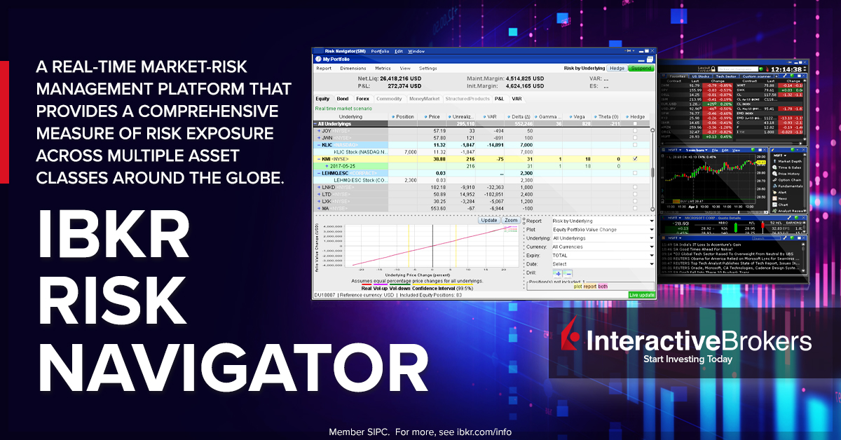 Our Risk Navigator tool lets you simulate situations to determine the impact of adding, removing or hedging some or all parts of a portfolio. Learn more: ibkr.com/risknavt #risknavigator #financialportfolio #IBKR