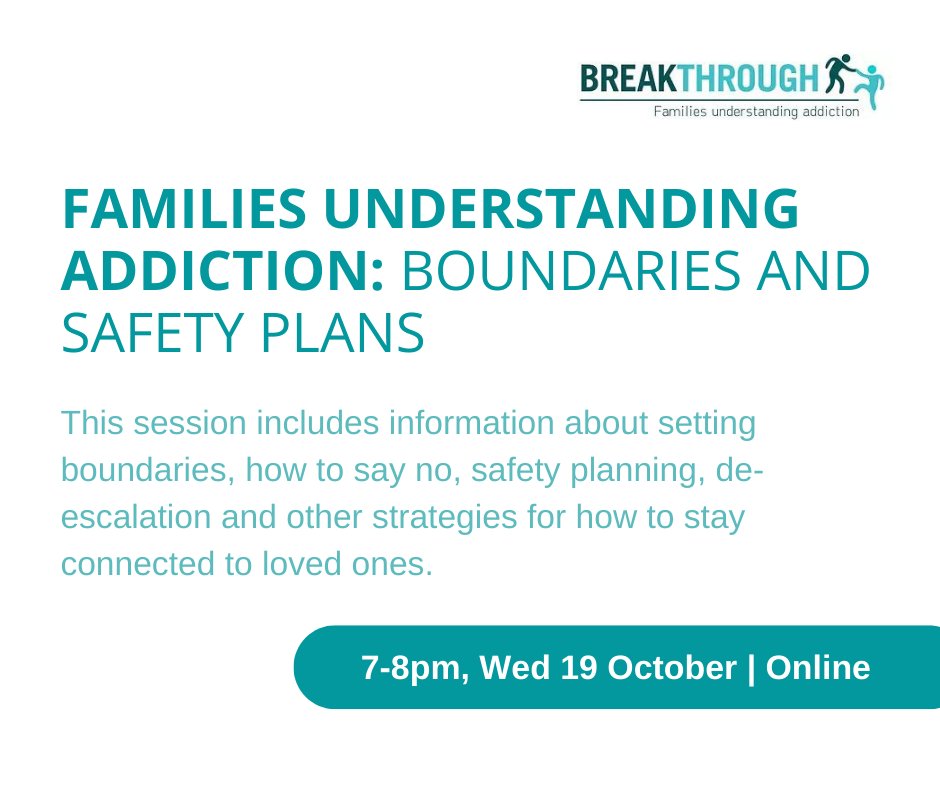 Are you concerned about your loved ones alcohol or other drug use? BreakThrough is a program for family, friends and partners of people with alcohol or other drug addiction. Learn more at breakthroughforfamilies.com or register for tomorrows session here: ow.ly/w18V50Lbpe2