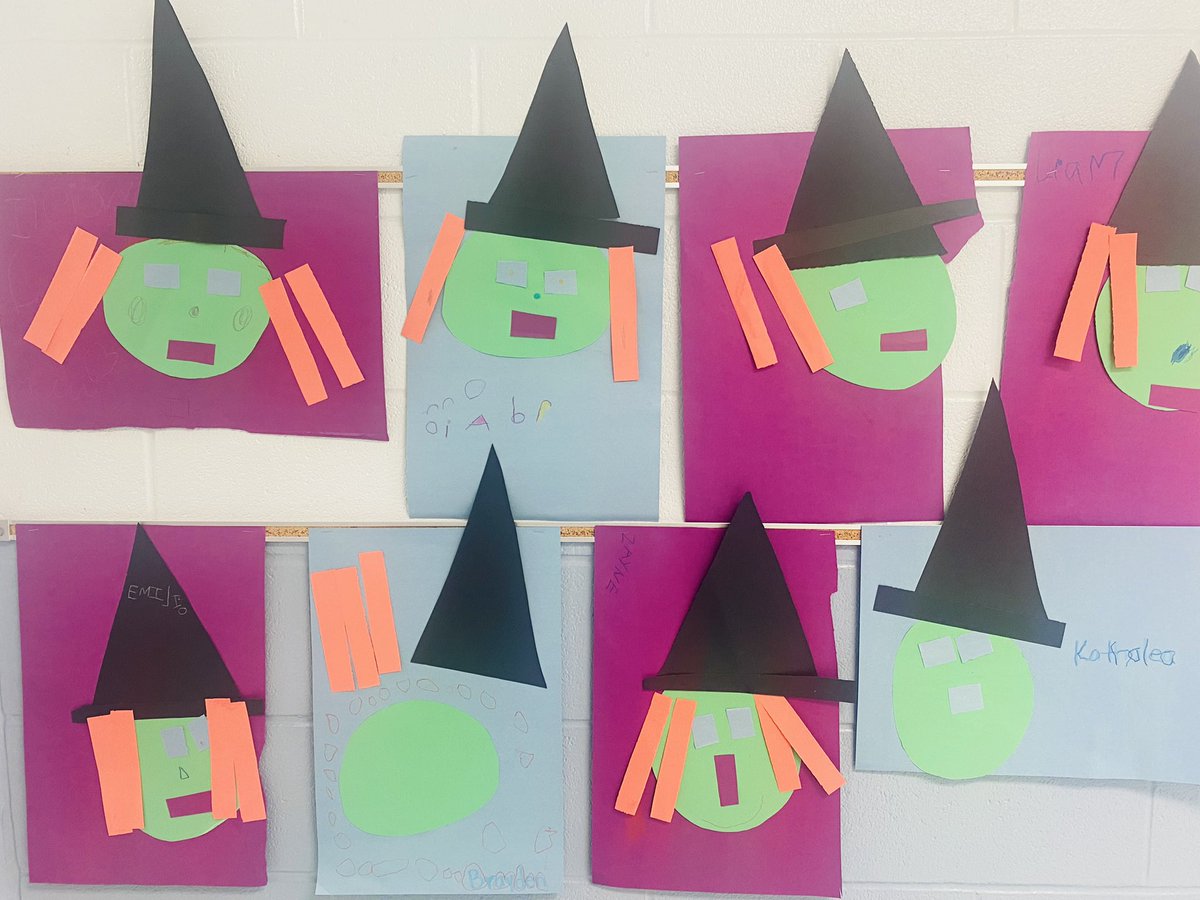 In Ms. Sarro’s Pre-K class she read “ Room on the broom and had her littles create a witch with Many different shapes 💕 #Bethelight #nisdblia