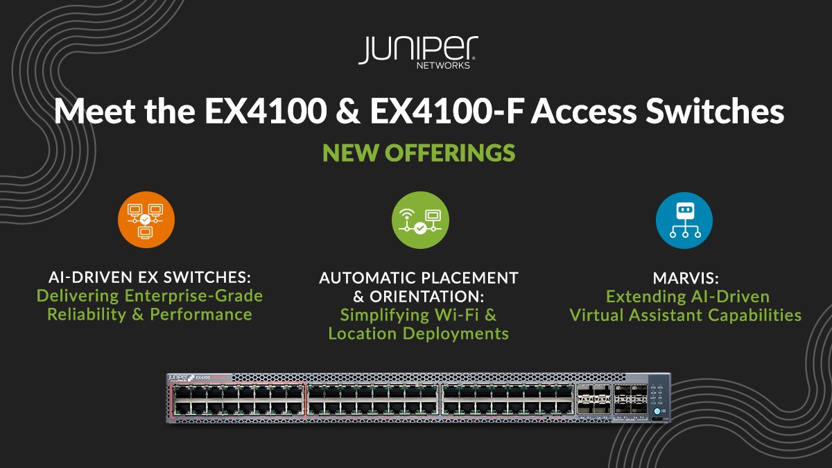 HPE_Networking's tweet photo. Have you met our expanded EX Series? Allow us to formally introduce our EX4100 &amp; EX4100-F access switches! ☺️

Discover our latest enterprise hardware offerings for a better #AI-driven experience in @TechTarget: https://t.co/oP3cWKN30T https://t.co/VDwgUf7kBN
