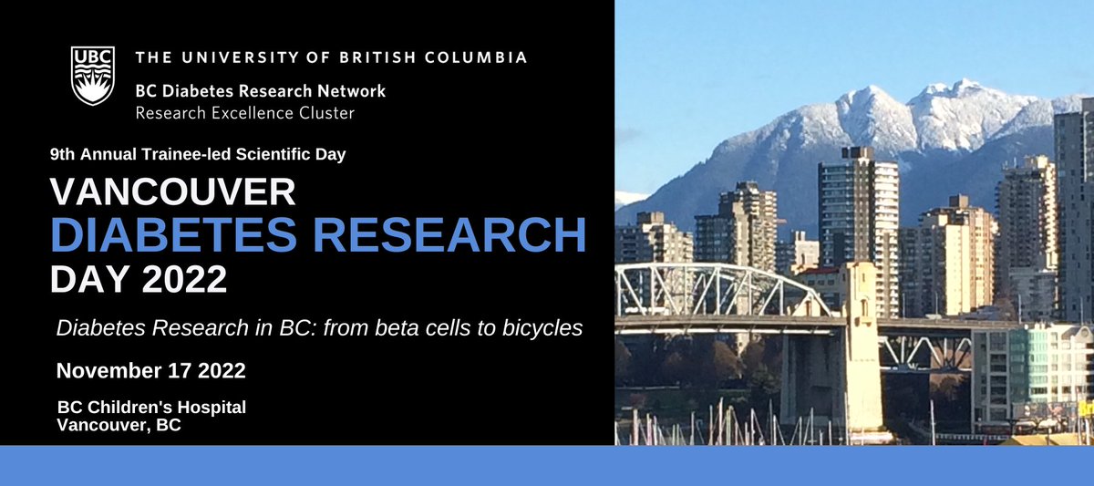 The #VDRD2022 Trainee Organizing Committee is excited to announce we are one month away from "Vancouver Diabetes Research Day 2022". Abstract submission closes October 28th. Event link: event.fourwaves.com/vdrd2022