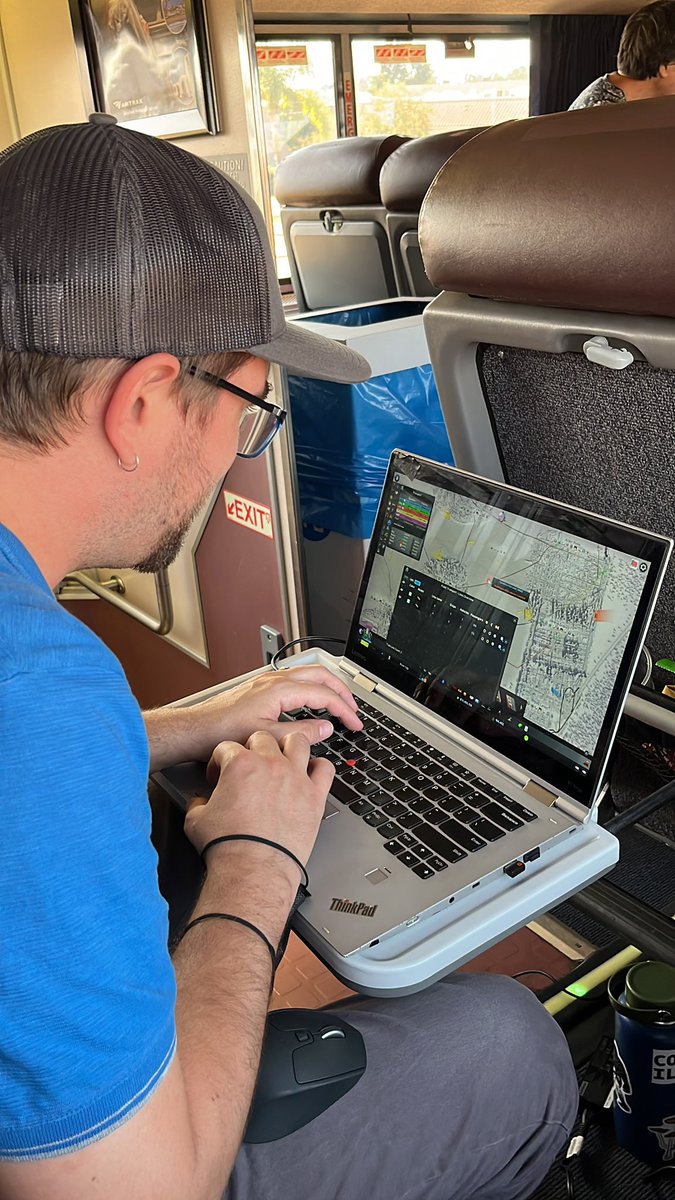 Since we are now going backwards on the train… our very own @iamthekaveman is rebuilding mass transit 🥹.