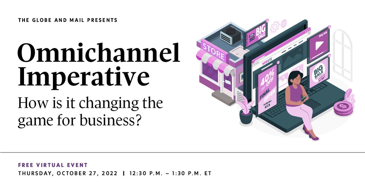 Ken K. Wong (@drkenkwong) on Twitter photo Iāll be the opening speaker at <a href="/globeandmail/">The Globe and Mail</a>ās Omnichannel Imperative this Oct. 27 at 12:30p ET. This webcast will bring first-movers in omnichannel together to share business strategies for omnichannel growth.
To sign up, visit: tgam.ca/3CrCrZa #GlobeOmnichannelĀ #Seneca Iāll be the opening speaker at <a href="/globeandmail/">The Globe and Mail</a>ās Omnichannel Imperative this Oct. 27 at 12:30p ET. This webcast will bring first-movers in omnichannel together to share business strategies for omnichannel growth.
To sign up, visit: tgam.ca/3CrCrZa #GlobeOmnichannelĀ #Seneca