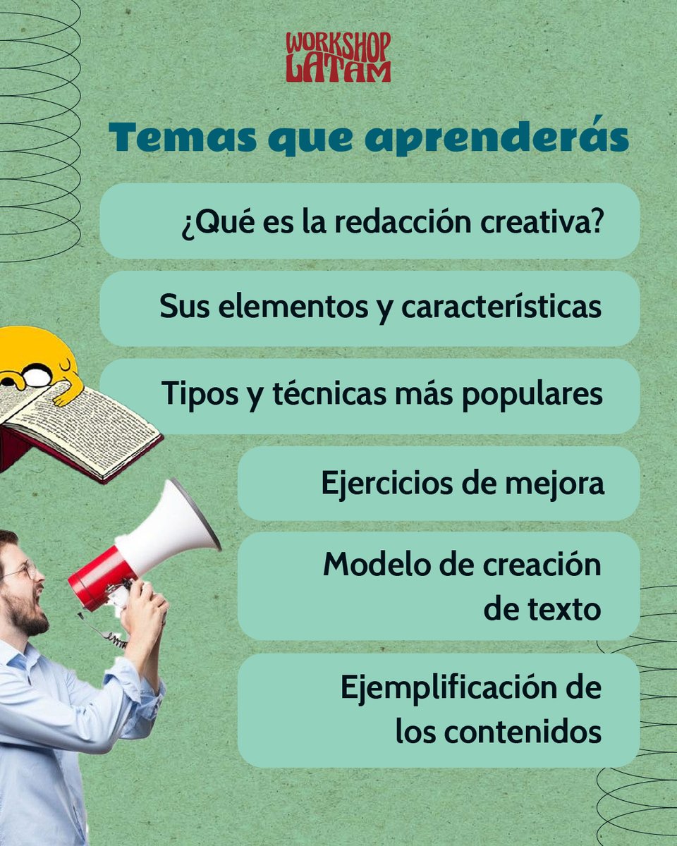 WorkshopLat's tweet photo. Te presentamos el primer #WorkshopVirtual de Redacción Creativa, donde aprenderás a mejorar tus habilidades a la hora de construir un mensaje.
👉🏻 Accede al workshop virtual a través del enlace https://t.co/exHTD86ONz https://t.co/dnDX1iqKpf