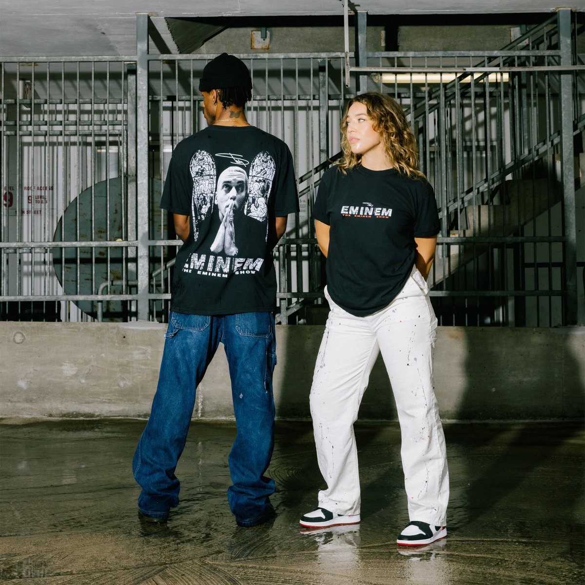 Eminem's tweet photo. “I'd like to welcome y’all to The Eminem Show” 📺 #EmShow20 merch drops thursday. Get first access- https://t.co/qUdf6prLZy https://t.co/R5sx3vjnMo