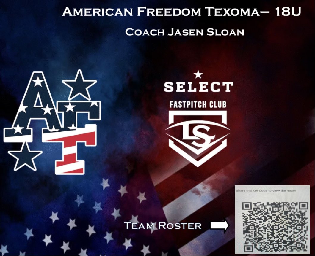 We will be playing in the East Texas camp and scrimmage this coming weekend!!! Catch us live on gameChanger or come catch these amazing kids live . <a href="/AFSBALL/">American Freedom Softball</a> <a href="/ExtraInningSB/">EXTRA INNING SOFTBALL</a> @JaydanHunt1 <a href="/HDXSoftball/">Hendrix College Softball</a> <a href="/LSUsoftball/">LSU Softball</a> profiles in QR code .