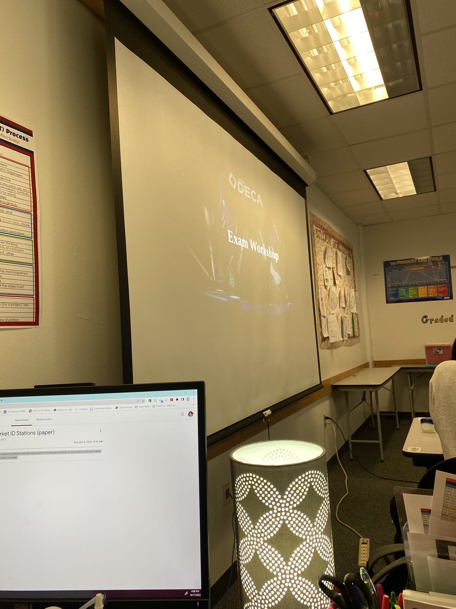 Learning the ins and outs of DECA testing! These students are going for glass! #GetTheEdge