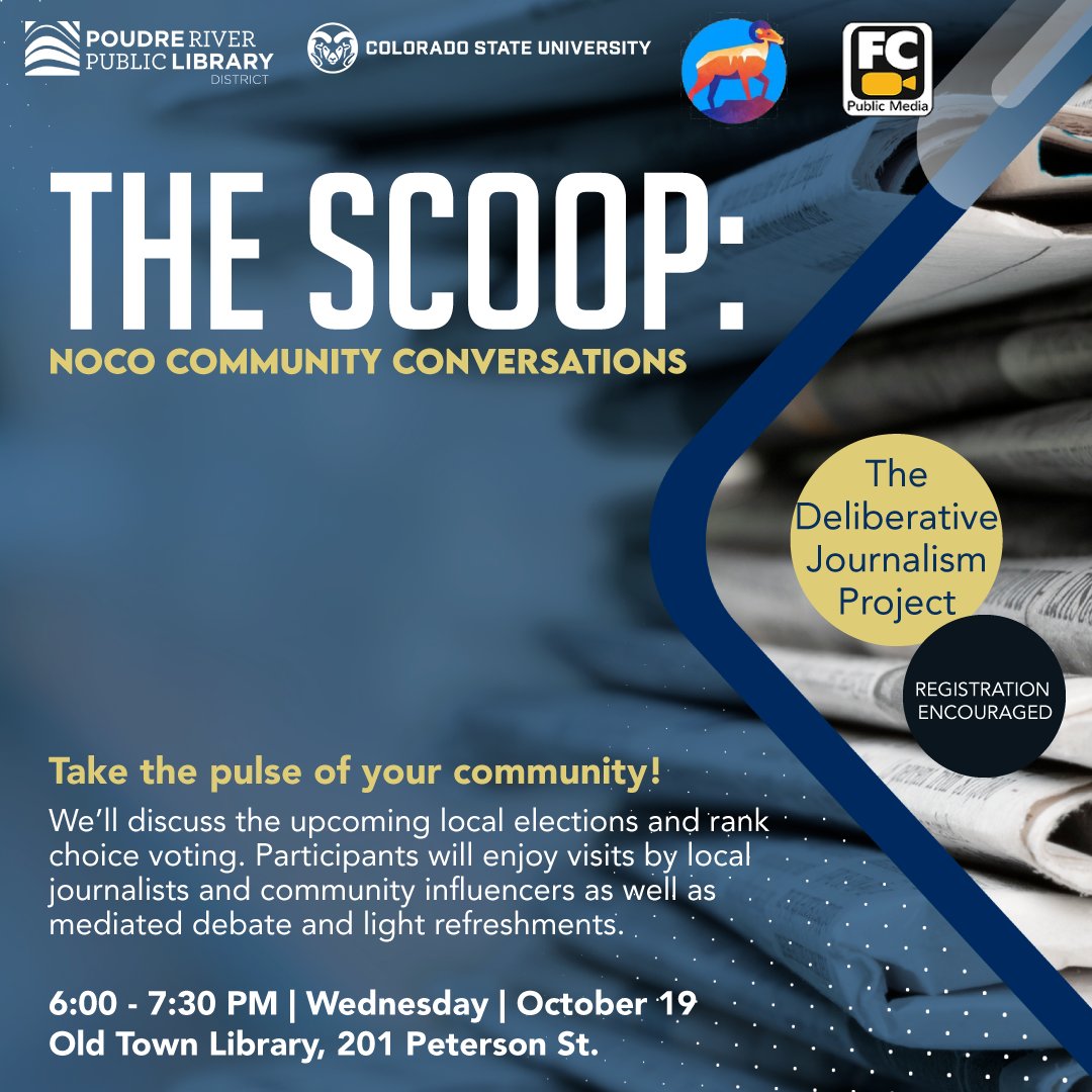mcarcasson's tweet image. Wednesday night at Old Town Library - we'll focus on the ballot questions on Ranked Choice Voting. RSVP here: loom.ly/pzo6frA You can also let us know where you stand & see key arguments others give here: fcrankedchoice.consider.it (a new online tool the CPD is trying out).