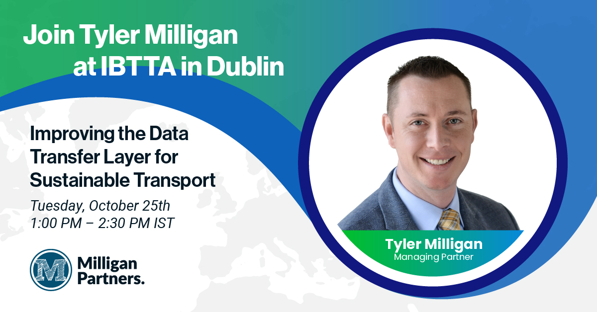 We are a week away from the IBTTA Global Summit in Dublin, Ireland. Our very own <a href="/tyleronapath/">Tyler Milligan</a> will speak on “Improving the Data Transfer Layer for Sustainable Transport” on Tuesday, October 25th at 1pm IST. We are thrilled to be heading to Dublin and hope to chat with you!