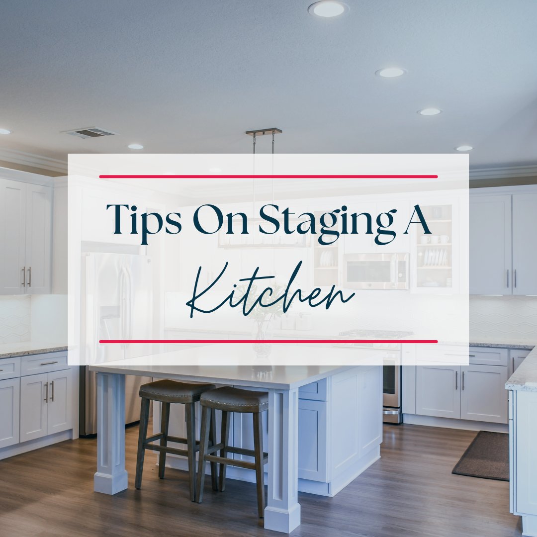 Here are 5 simple tips to help you stage a kitchen.

1. Deep clean your kitchen ☑️
2. Keep counters free of clutter ☑️
3. Organize the inside of cabinets ☑️
4. Add new towels and dishcloths ☑️
5. Set fresh flowers ☑️

#Staging #RealEstate #OrganizingTips #HomeDecor #homestaging