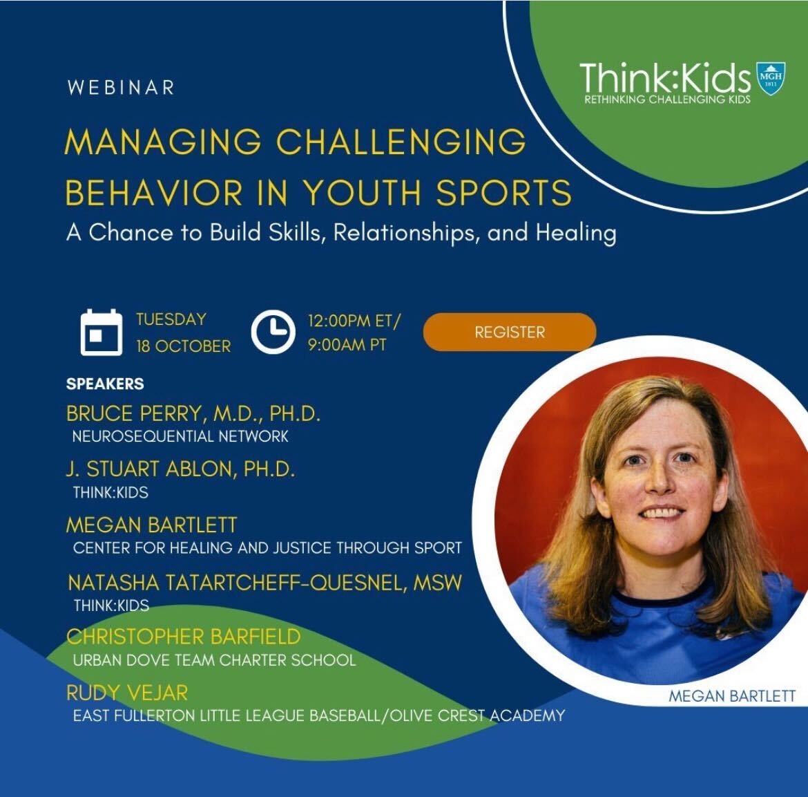 CHJSorg's tweet photo. REGISTER TODAY! Join @meganabartlett and our many friends on managing challenging behavior and how to leverage the power of sport to help build skills, better relationships, and promote healing. See you tomorrow! https://t.co/VKiv3x85Wv https://t.co/Tmd6Xt2Rnr