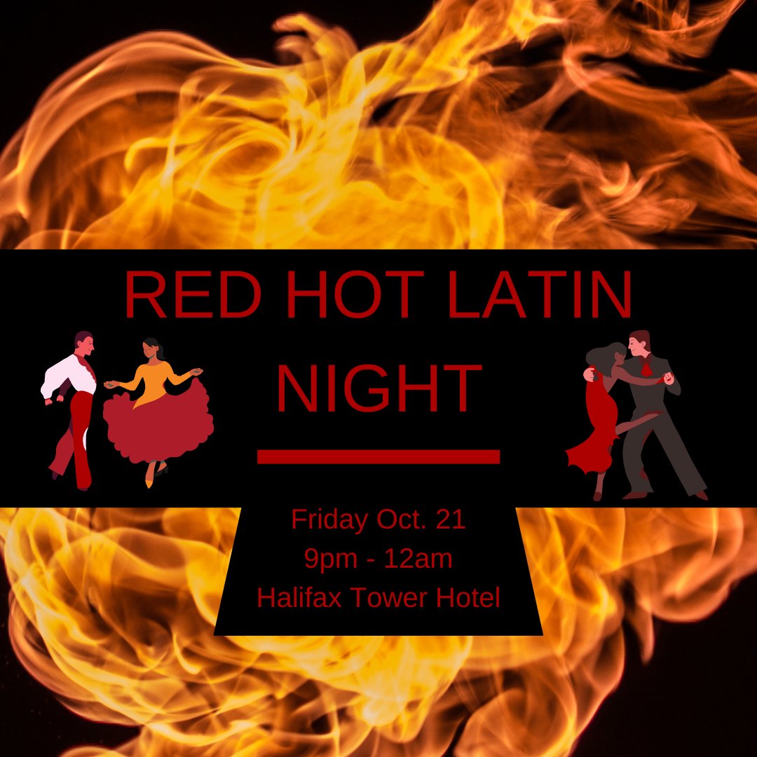 Fusion2Dance's tweet photo. Pick your fav red outfit and join us for the #danceatlanticgala Red Hot Latin Night at the Halifax Tower Hotel (Friday, Oct. 21, 9pm-12am) for a night of Latin dance &amp; live music 🕺💃🔥 

https://t.co/MSxlrJrmzH
Tickets: $26.50/person

#fusiondance https://t.co/ofSQ8pQSMc
