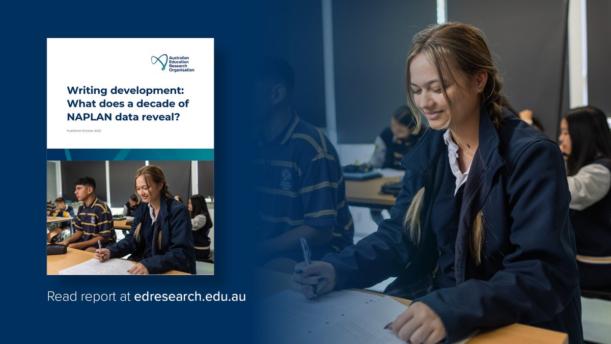 EdResearchAU's tweet photo. ✍Our new research into #NAPLAN writing data found that by Year 9, only 15% of students were constructing sentences at the level expected. Read more at: https://t.co/fHs0M8SZJr https://t.co/yr6cD9PGeQ