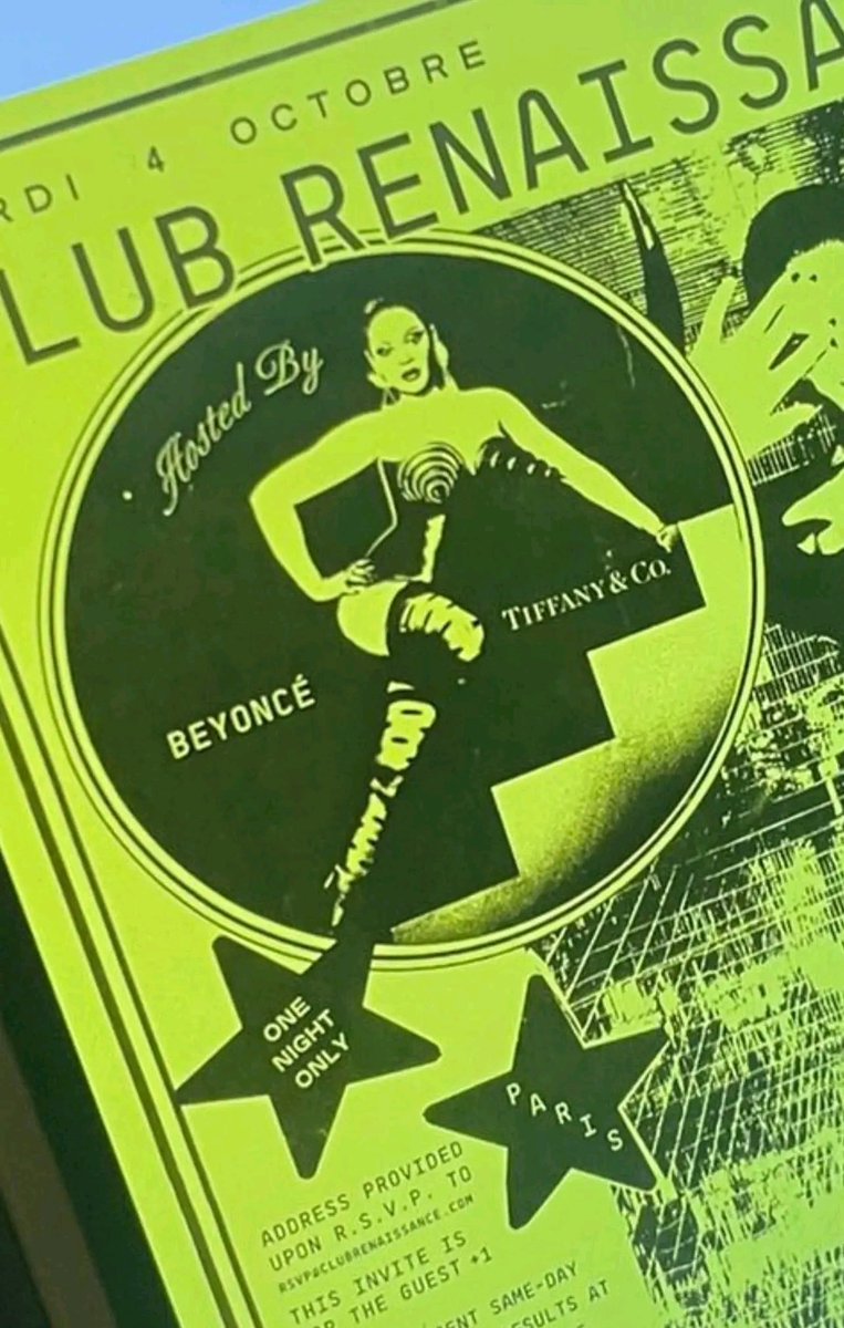 BeyhiveCameroon's tweet photo. @Beyonce pour le club renaissance Paris. https://t.co/68DaUVLSRL
