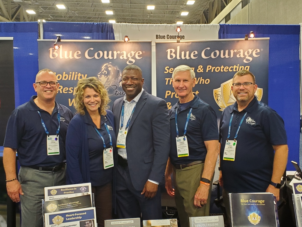 bluecourage's tweet photo. A very productive and great day 2 at IACP! Wonderful to see old friends of Blue Courage and grateful to make many new relationships! Visit the Blue team at booth 4005! #IACP #bluecourage #purpleresolve #leleadership #officerhealthandwellness #resilience https://t.co/Vpa86uC43M