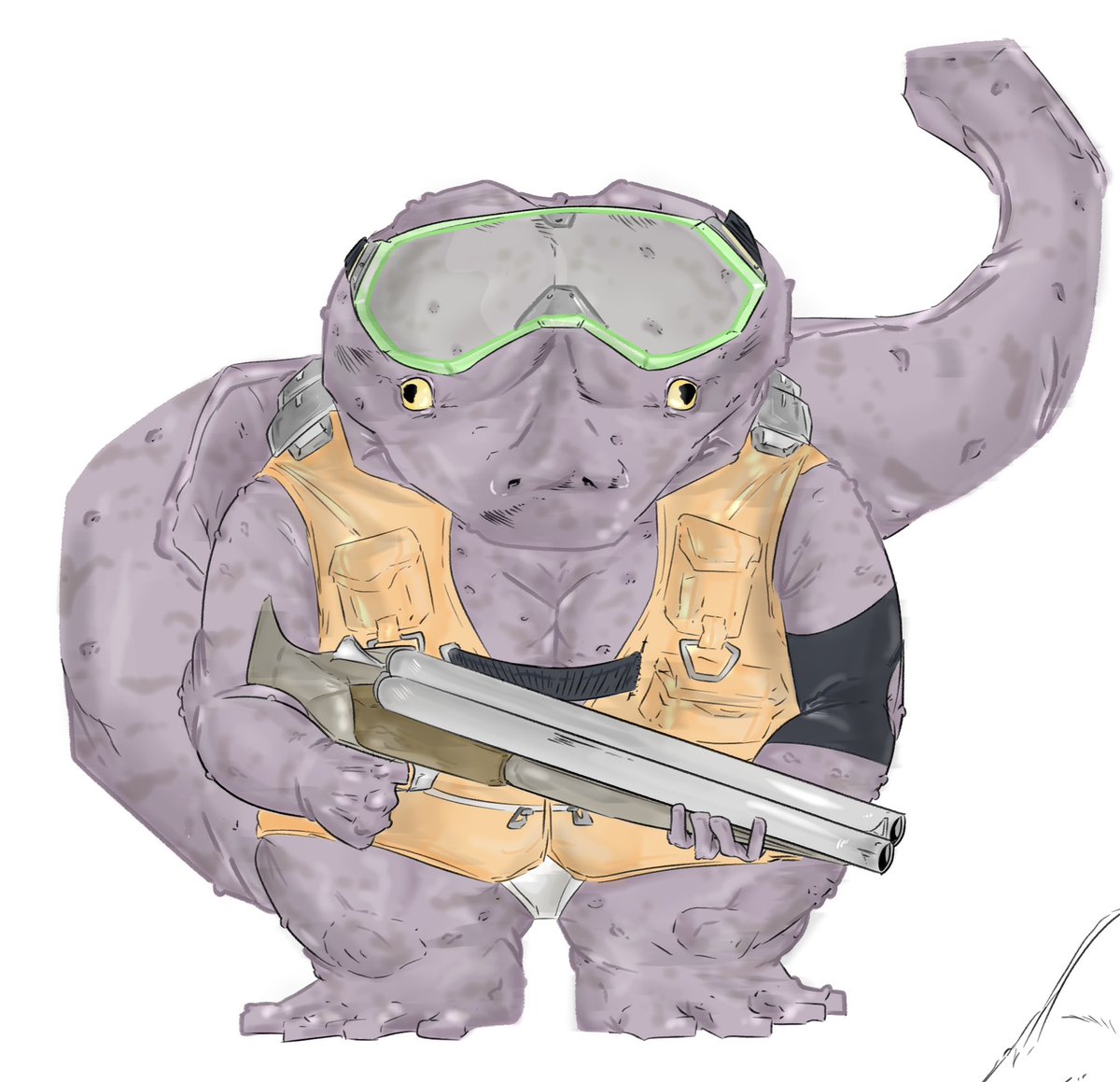 Chowduuh's tweet photo. The amphibious man-der 
-
-
-
-
-
-
#salamander #japanesegiantsalamander #salamanderfanart #orginalcharacter #characterdesign #conceptart #clipstudiopaint #digitalart https://t.co/iEhUcB3Kfp
