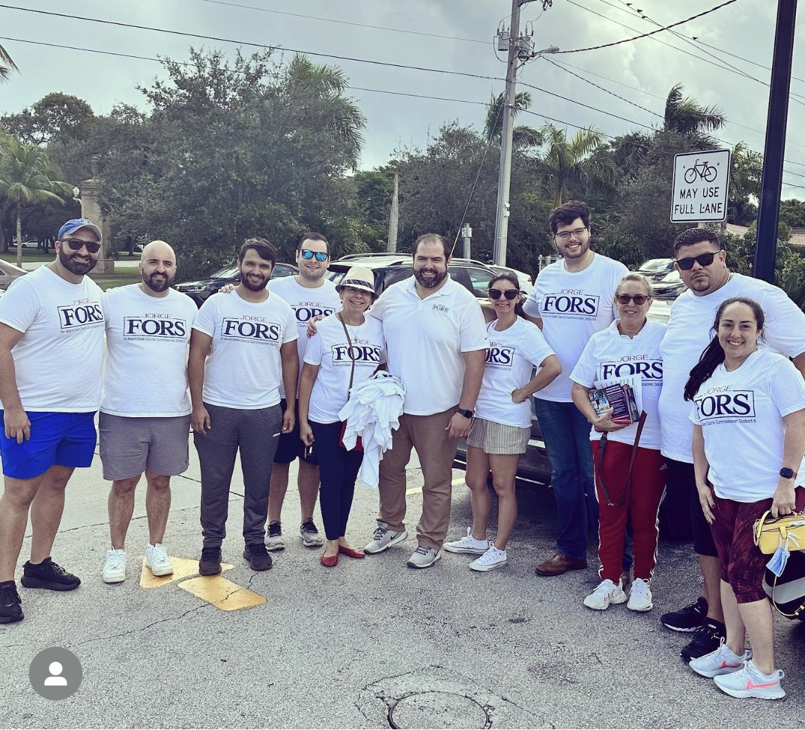 JorgeForsJr's tweet photo. Another great weekend going door-to-door in the district, spreading the word in our race for Miami-Dade County Commission, District 6.  Thank you to everyone who volunteered, including those who did not appear in the group photo! #VOTEFORS https://t.co/WXQ2AVH8lP