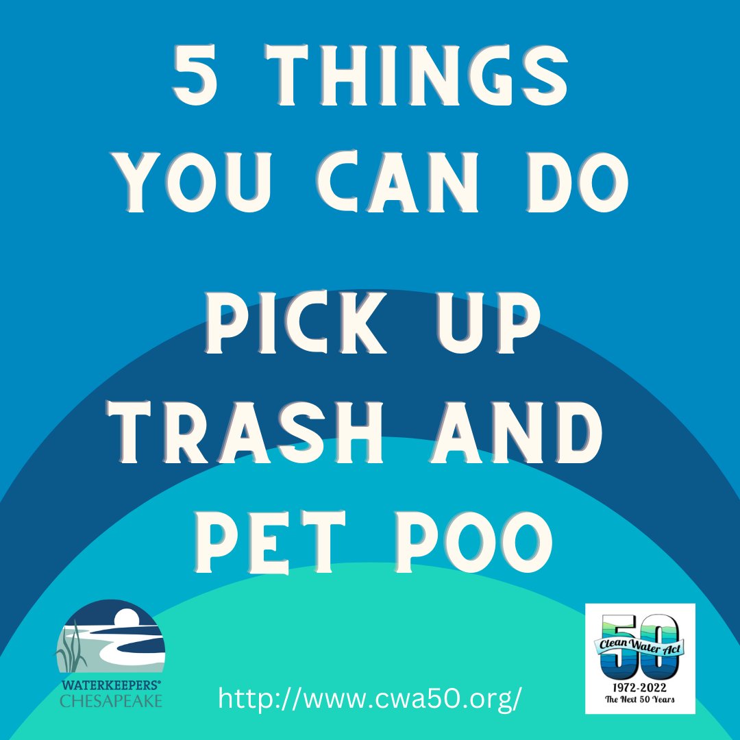 WaterkeepersCP's tweet photo. On Oct 18th, the Clean Water Act turns 50. We offer you 5 things you can do for clean water to help celebrate. Help us protect clean water for the next 50 years! #CWA50 #CleanWaterAct50

4. Make your lawn river friendly
5. Pick up trash and pet poo https://t.co/wuVsZKePE2