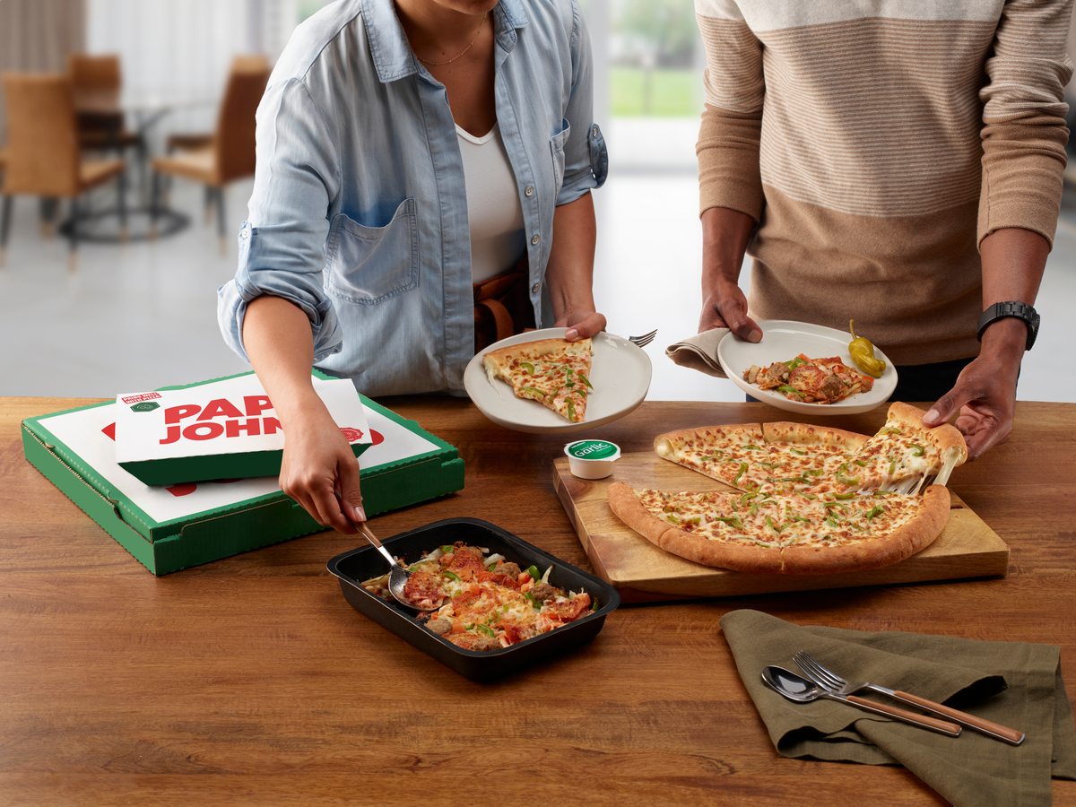 Try our new "crustless" offer: Papa Bowls! 😃

A delectable blend of signature sauce and toppings covered with three different types of cheese, a special seasoning blend, then oven-baked to melty perfection. 

Try one today at PapaJohns.com.