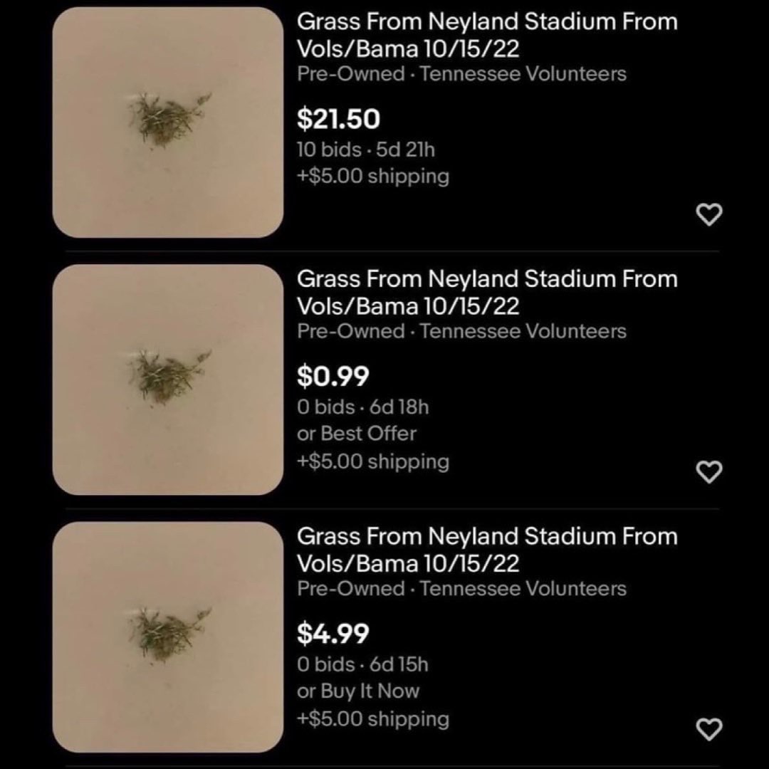 Make sure to get your Neyland Stadium grass on eBay! 😂 #cfb #CollegeFootball