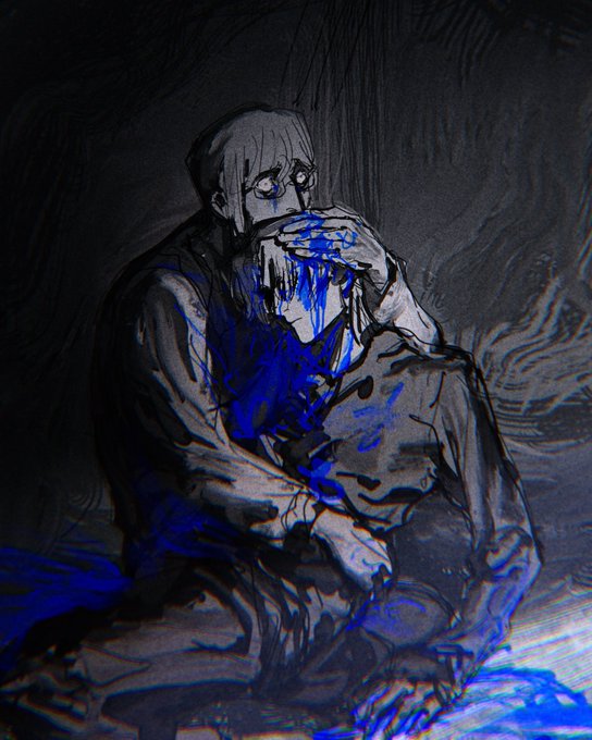 「dark sitting」 illustration images(Latest)