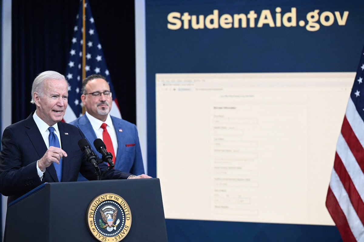 NBCLX's tweet photo. President Joe Biden on Monday launched the official application for its one-time student debt relief. Eligible borrowers will have until December 31, 2023 to apply at https://t.co/2c11S0ddn5 to qualify for loan forgiveness. 

🧵 Here’s what to know before and after applying: https://t.co/FdOUDRsFe7