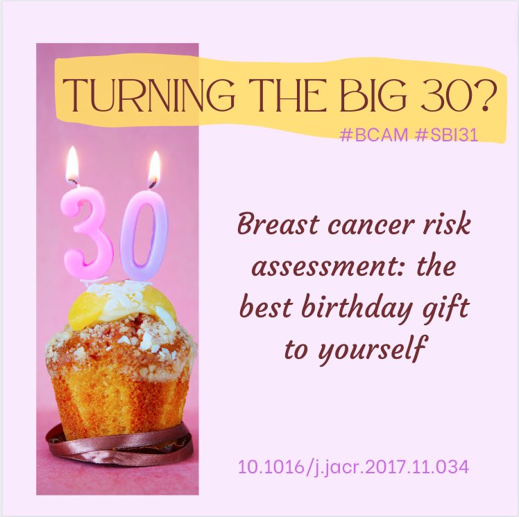MattJMillerMD's tweet photo. Hopefully by now, youre convinced to #StartAt40 with annual mammography (it saves the most lives, after all!)… but did you know that it’s also recommended that ALL women undergo a risk assessment at age 30? That way, #highrisk patients can be IDd and screened early! #SBI31 #BCAM https://t.co/sxljIepqEJ