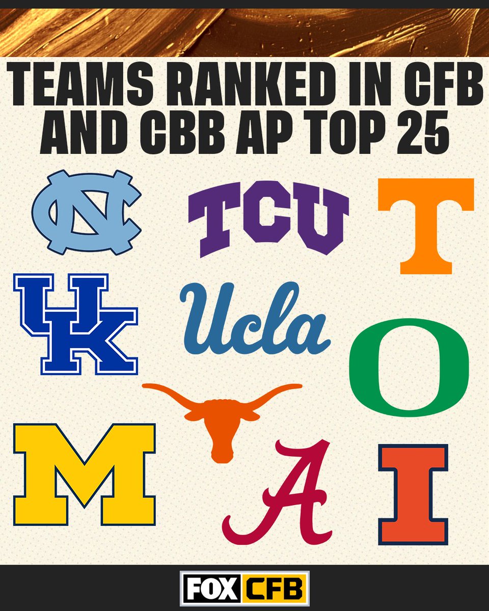 Only 1️⃣0️⃣ teams are ranked in both the current CFB and CBB AP top 25 🏈🏀 Which is the best football and basketball duo? 🤔