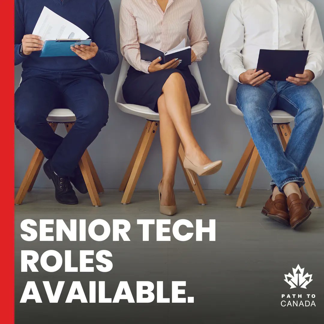 pathtocanada's tweet photo. Looking for your next senior tech role? Check out some of our latest job opportunities! These companies we are representing are actively hiring and willing to sponsor your work visa. Fill out our Candidate Profile to see if you qualify. Link in bio! https://t.co/x9NZegP53P https://t.co/H3FgAaqEbI
