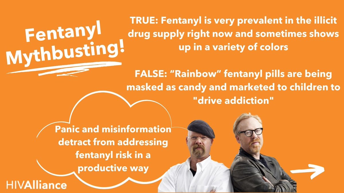 HIVAlliance's tweet photo. Myths and misinformation are scary; that's why we put together this Fentanyl Mythbusting graphic. To learn more about fentanyl, naloxone, or harm reduction strategies, reach out to our Education Coordinator Mikaela at mbyers@allianceor.org https://t.co/CYQPDOZts2