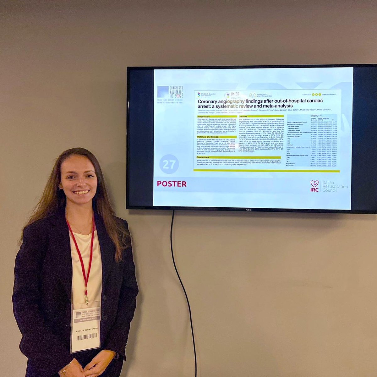 csperego_'s tweet photo. Rome, 14th - 15th October 2022
#CongressoIRC2022

first congress, first paper, first abstract awarded as the best third 🥉 

thanks so much to @tscquizzato for this amazing opportunity

@ircouncil @SRAnesthesiaICU https://t.co/oQbbisklLC
