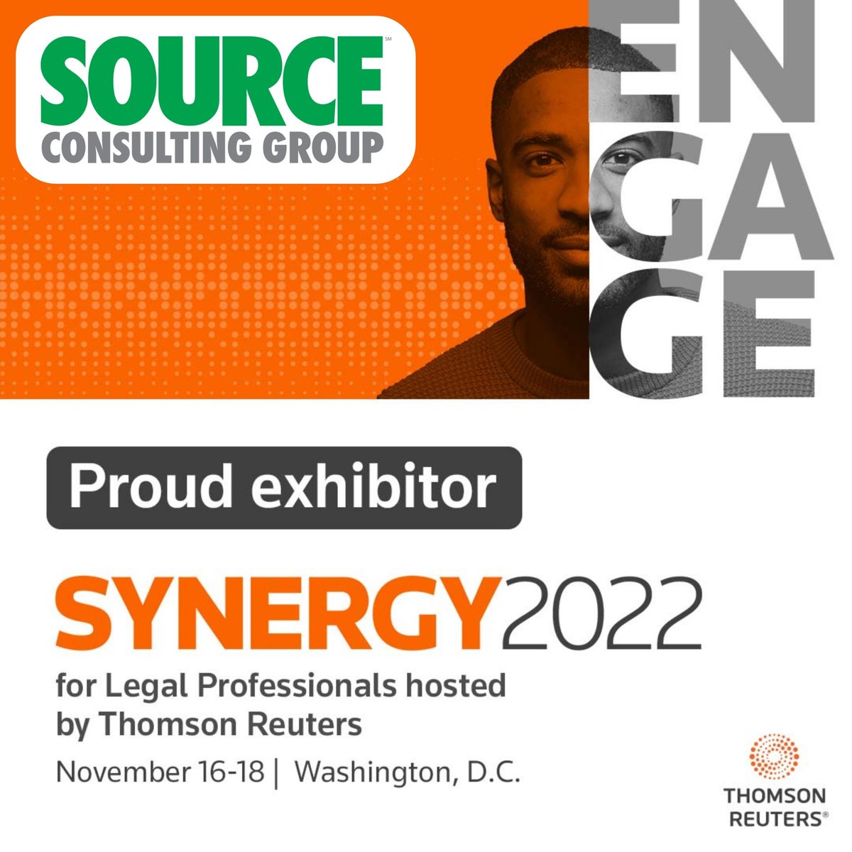 SourceGroupLLC's tweet image. Synergy 2022 is only a month away! We are happy to be sponsoring in person this year. There is still time to register here: event.thomsonreuters.com/profile/web/in…

We hope to see you in D.C.!
#synergy2022 #thomsonreuters #yoursourceforsuccess #legaltech
